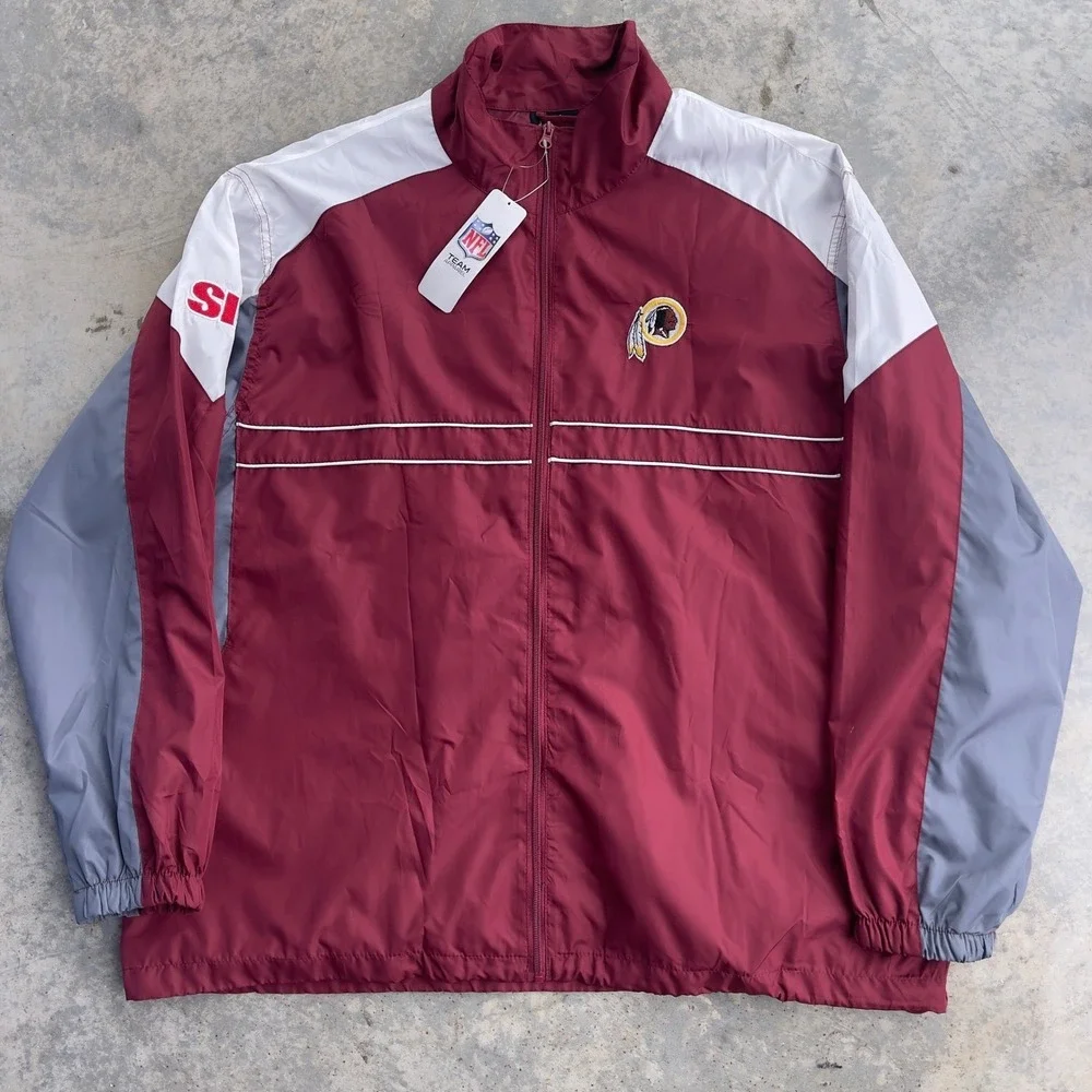 Washington Redskins Dunbrooke Windbreaker Jacket Mens 2XL Burgundy NFL Full Zip - Picture 1 of 8